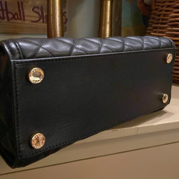 MICHAEL KORS Selma Black Quilted Leather Crossbody Satchel Shoulder Bag - Picture 6 of 16